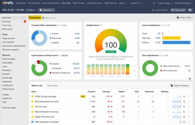 Site Audit and Technical SEO of Ahrefs